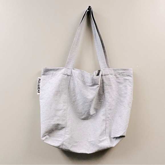 Pull&Bear Tote Bag Black and White Stripe - Picture 1 of 8